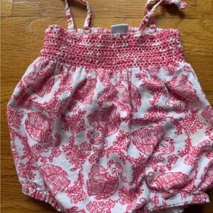 Pink Patterned Kids Romper